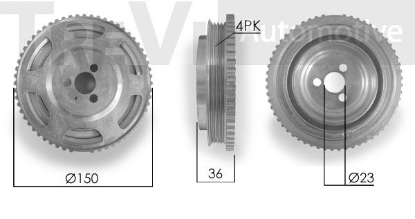 TREVI AUTOMOTIVE Piedziņas skriemelis, Kloķvārpsta PC1170